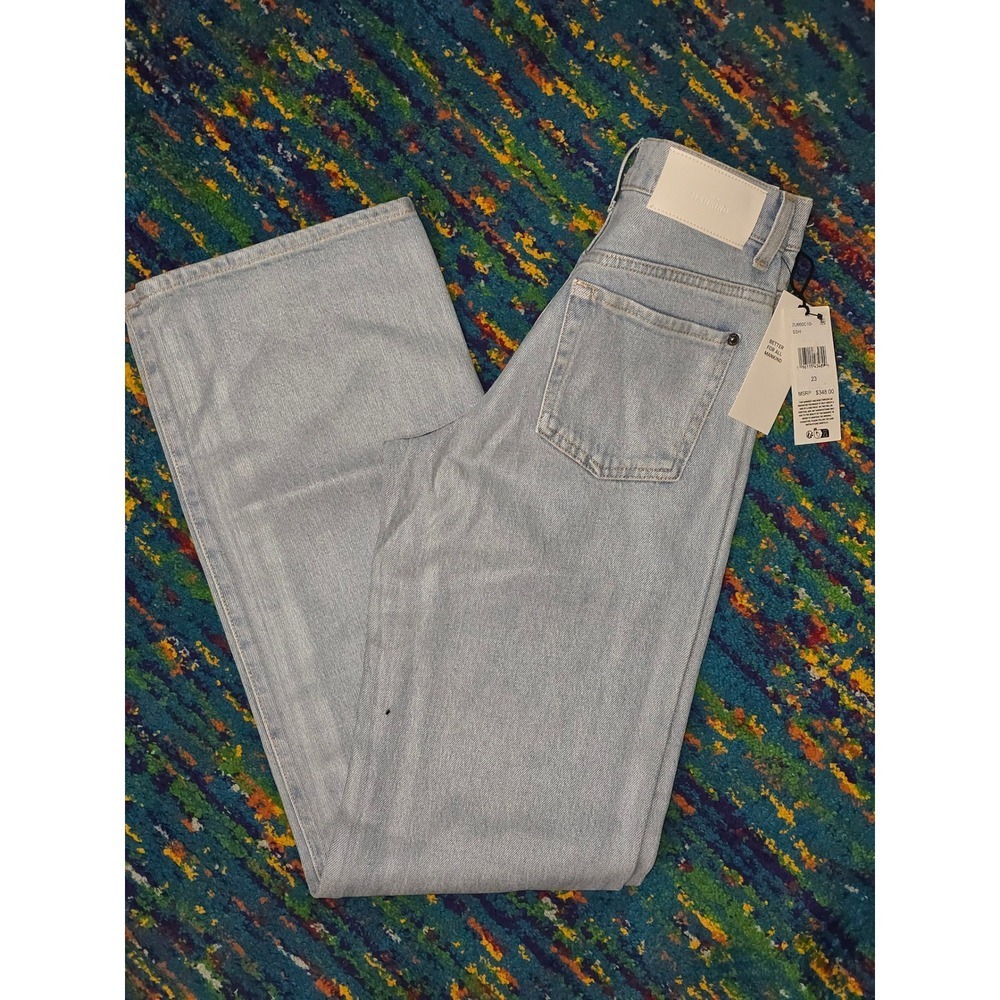 NWT‎ 7 For All Mankind Tess Trouser High Rise Light Wash Denim Jeans Size 23